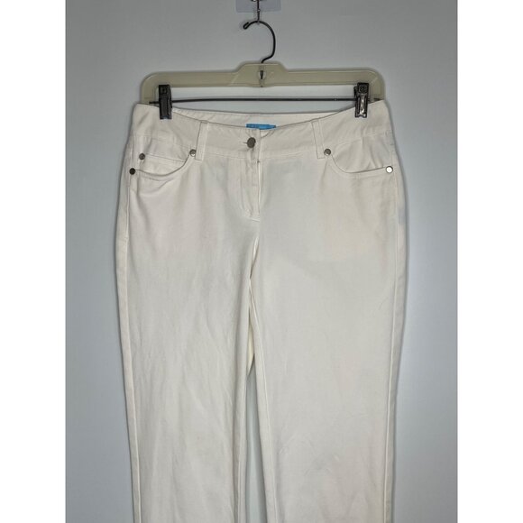 J McLaughlin Cotton Blend Slim Leg Lexi Jeans White 5 Pocket‎ Stretch Size 0 - Picture 2 of 8
